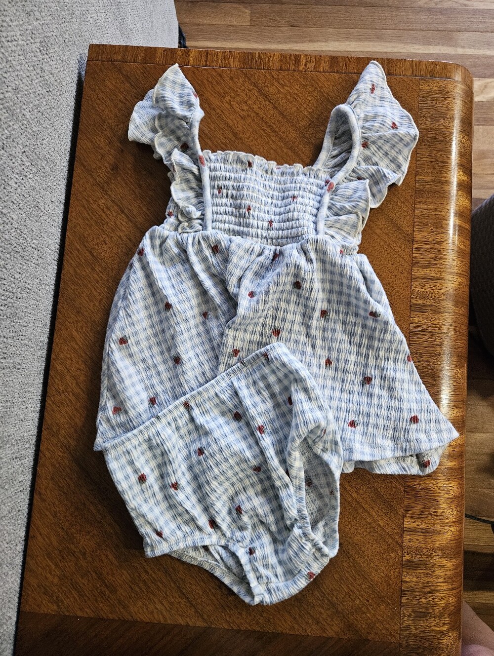 Modern Moments Sttawberry Gingham Dress Outfit 12m